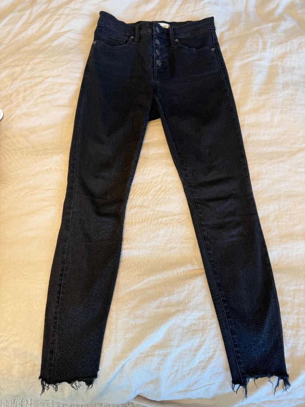 Madewell black denim high rise skinny jeans, size 26, stretch